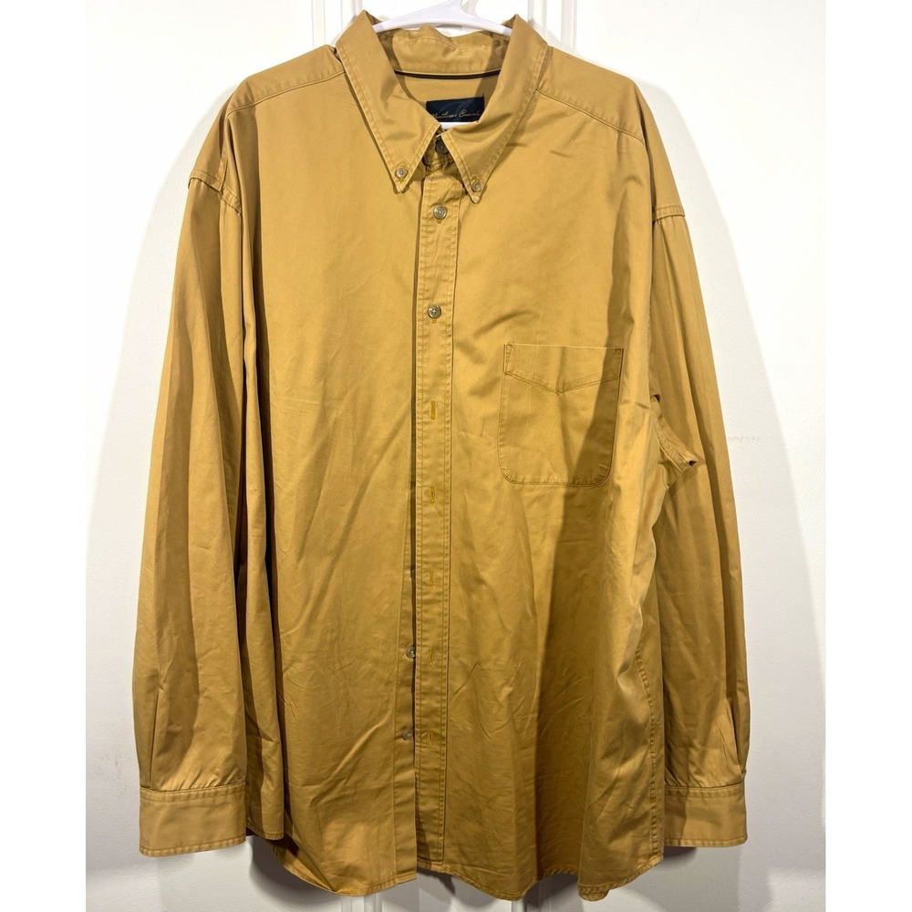 Weathered Casuals Shirt Mens 3XT Tan Long Sleeve Button Down Big Tall Pocket